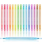 HANKU Pastel Highlighters, 15 Pack Bible Highlighters Assorted Colors, 4mm & 3mm Dual-Chisel Tip ...