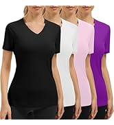 UVSAI Women's 4-Pack UPF 50+ Quick Dry Long Sleeve Shirt Lightweight Moisture Wicking Tee for Out...