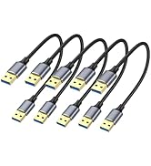 ApoJodly USB Cable 1FT 5-Pack, Short USB A Male to Male Cable Double Sided USB 3.0 Cord Compatibl...