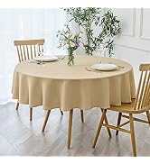 maxmill Round Textured Tablecloth Spill-Proof Wrinkle Free Soft Jacquard Table Cloth for Circular...