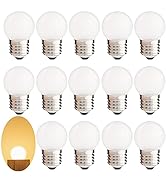 G40 1.5W Low Wattage Led Bulb Equivalent 15 Watt Light Bulbs Standard E26 Base CRI90+ Non-Dimmabl...