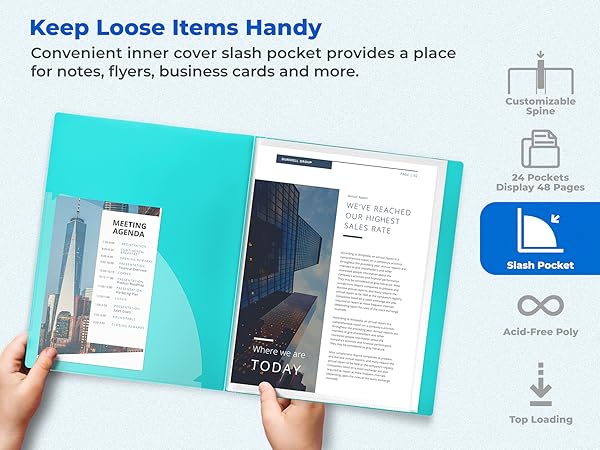 Dunwell Presentation Book 9x12 V - Keep Loose Items Handy