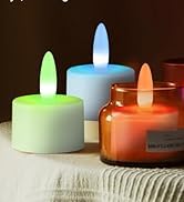 idyl light Rechargeable Tea Lights Candles with Charging Base, Flameless Votive Candles with Remo...
