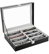 MYFULLY 8 Slot Eyeglass Sunglass Storage Box | PU Leather Multi Sunglasses Organizer for Women Me...