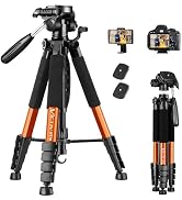 VICTIV Tripod 74” Camera Tripod for Cell Phone, Aluminum Professional Heavy Duty Camera Tripod St...