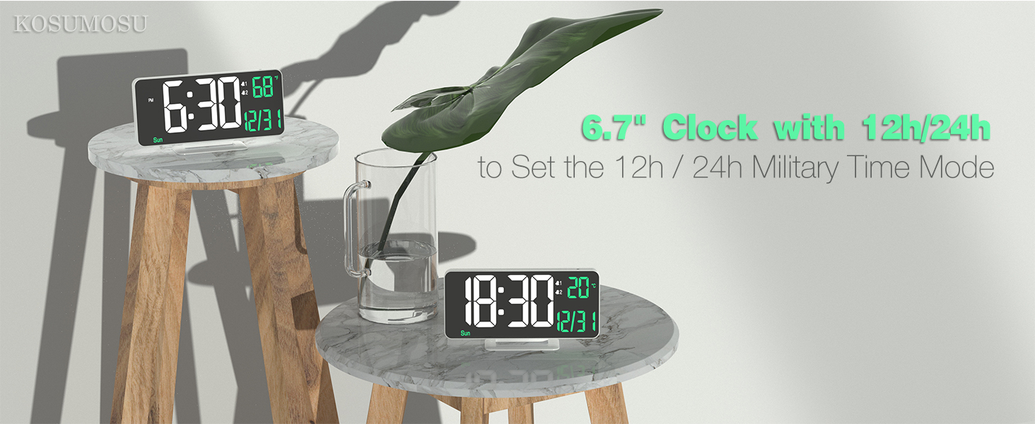 alarm clock with 12h/24h military time