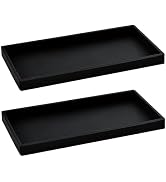 2PCS 11.8” L x 5” W Silicone Soap Dispenser Tray, Bathroom Sink Vanity Trays for Dresser Tops, To...