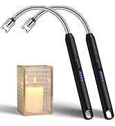 LcFun 2 Pack Candle Lighter Windproof USB C Rechargeable Electric Lighters with 360° Flexible Nec...