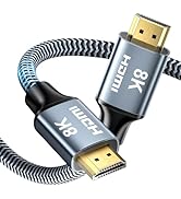 CABNEER 8K HDMI Cable 20 ft, 48Gbps High Speed HDMI 2.1 Cable, Braided HDMI Cable 2.1 8K 60Hz 4K ...