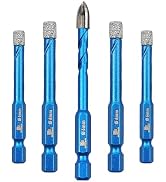 Diamond Drill Bit - BRSCHNITT 1/4 inch Masonry Drill Bits Set for Porcelain Tile Ceramic Stone Gr...