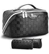 BOYATU Travel Makeup Bag Organizer: 3 Pcs Set Large Capacity Cosmetic Bags Holds 10–20 100ml Full...