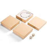 MESHA Jewelry Boxes Bulk 96PC, Matte Cardboard Gift Boxes, Cotton Filled Box with Lids, Brown 3.5...