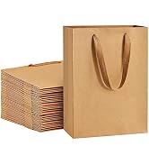 Paper Bags 8x4x11 25Pcs BagDream Gift Bags Heavy Duty Kraft Brown Paper Bags with Soft Cloth Hand...