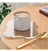 Leadiy Acrylic Coaster Decorative Plates, Irregular Bar Drink Coaster, Clear Cloud Shape Coffee C...