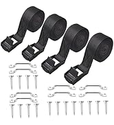 Ruibapa 4 Sets 1"x 48"(4 ft) Battery Tie Down Strap kit with Stainless Steel Cam Buckle, Stainles...