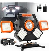 55W Rechargeable Work Light 5000LM, Foldable&Rotatable Magnetic LED Work Light with 6 Modes, 8000...