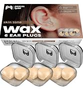 PQ Wax Ear Plugs for Sleep - 6 Silicone Wax Earplugs for Sleeping and Swimming - Gel Ear Plugs fo...