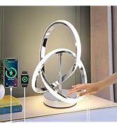 EIDISUNY Modern Spiral Table Lamp, LED Modern Table Lamp, Chrome Decor Bedside Light with Touch C...