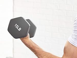 Basics hexagonal shape dumbbells stay in place