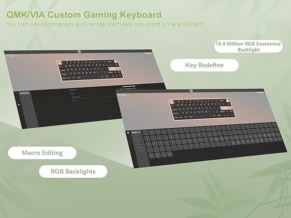 60% Gaming Keyboard Pink, QMK/VIA Creamy Mechanical Keyboard