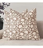 Foindtower Set of 2 Decorative Neutral Floral Throw Pillow Covers Accent Farmhouse Cushion Covers...