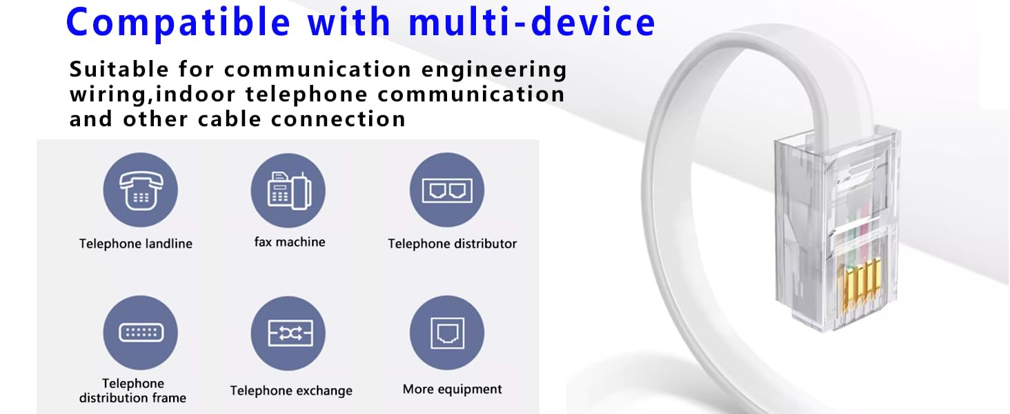 Yumiwoow RJ11 6P4C Telephone Wires
