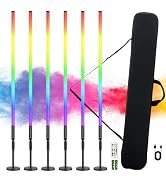 6Pack 4ft RGB Tube Light Portable 5000mAh Battery Powered with Stand Handheld Color Neon Light Ba...