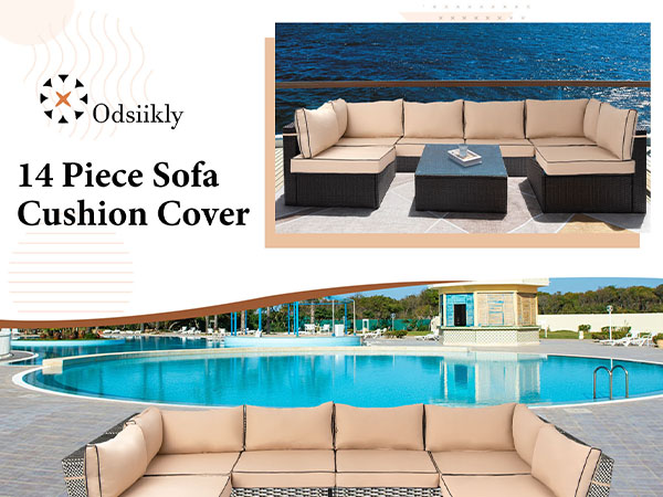 Outdoor Cushion Covers Replacement for Wicker Rattan Furniture