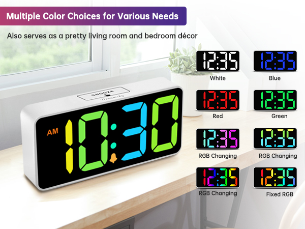rgb bedroom alarm clock