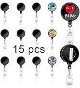 15 Pcs sublimation badge reels Blank,diy badge reel kit sublimation id badge blanks retractable b...