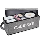 Tampon Holder for Bathroom, Bathroom Storage Containers with Lid, Adjustable Divider Feminine Pro...