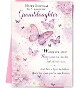 MOROLURU Birthday Card for Granddaughter, Granddaughter Birthday Card, Birthday Gifts for Grandda...