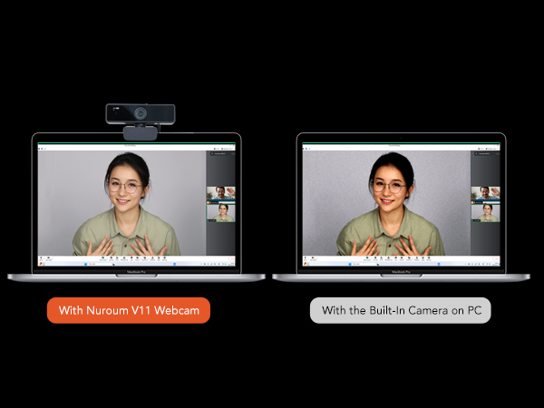 V11 2K Webcam for PC, 1080P 60FPS FHD Web Camera with Microphone&Privacy Cover, USB Plug&Play