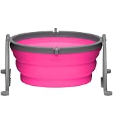 Loving Pets - Bella Roma Portable Travel Dog Bowl Collapsible Dog Food & Water Bowl (Pink, Large)