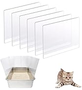 6Pcs Cat Litter Box Pee Shields,Transparent Easy Clean Litter Box Splash Guard for Open Top Litte...