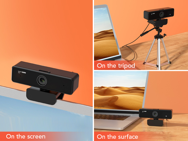 V11 2K Webcam for PC, 1080P 60FPS FHD Web Camera with Microphone&Privacy Cover, USB Plug&Play