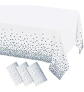 misaya 3 Packs Dot Disposable Table Cloth, 54 x 108 Inch Waterproof Plastic Tablecloth, Rectangle...
