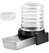 Marchul 1 Gallon Cat Water Dispenser, Automatic Gravity Dog Water Bowl Dispenser with 3 Filters, ...