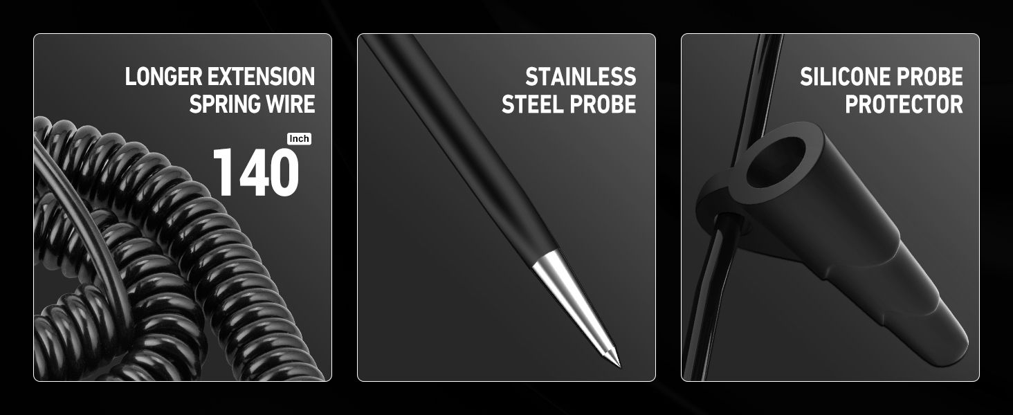 140 inch spring wire with sharp probe & protector