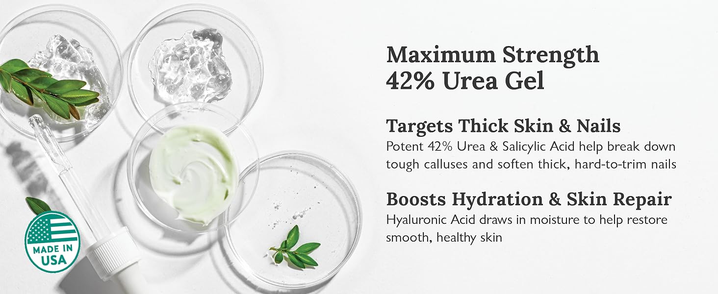 Clear urea gel penetrates faster than regular creams