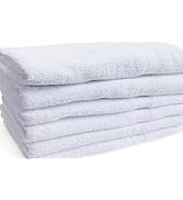 Towels N More 6 Pack 20x40 100% RS Cotton Loops Towels - Absorbent, Soft & Fluffy Bath Towels - S...