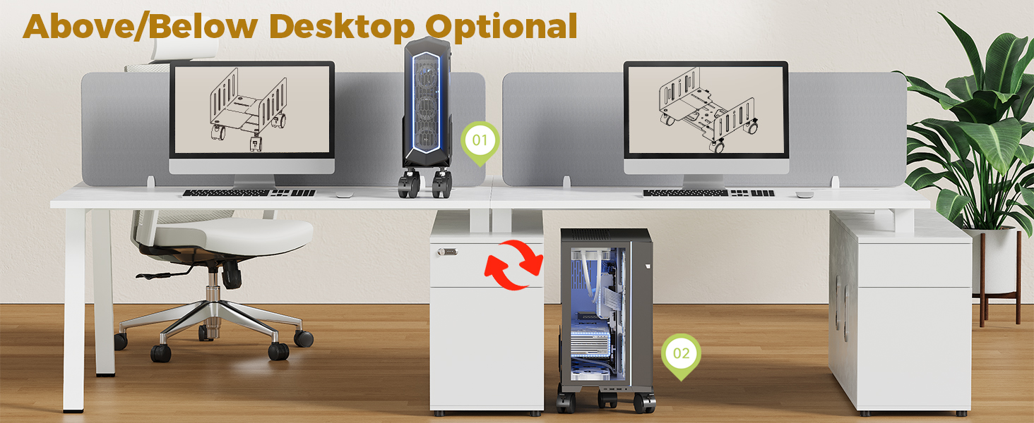 2 IN 1 Computer Tower Stand
