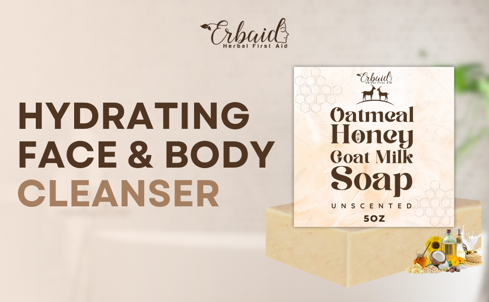 oatmeal goat milk honey soap bar cleanser natural pure organic unscented raw colloidal pure