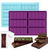 WMKGG 2 PCS Chocolate Bar Mold Set, with 100Pcs Bags, Knafeh Pistachio Chocolate Bar, Deep Chocol...