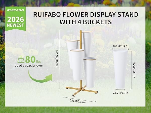 flower bar stand flower display stand with buckets flower stand display