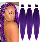 Braiding Hair Pre Stretched (Purple#, 24inch-3Packs)