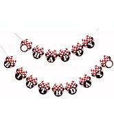 Kristin Paradise Red Minnie Happy Birthday Banner, Mini Mouse Style Party Decorations, Party Supp...