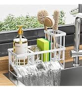 Cisily Sink Caddy Sponge Holder for Kitchen Sink, 304 Stainless Steel Rustproof, Kitchen Sink Cad...