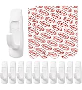 Utility Wall Hooks for Hanging Large 10 Hooks, Damage Free Hanging Wall Hooks with Adhesive Strip...