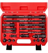 SONIGEKO18-Pieces Impact Socket Extension Set, CR-V Steel | ,Includes Swivel Universal Joints & I...